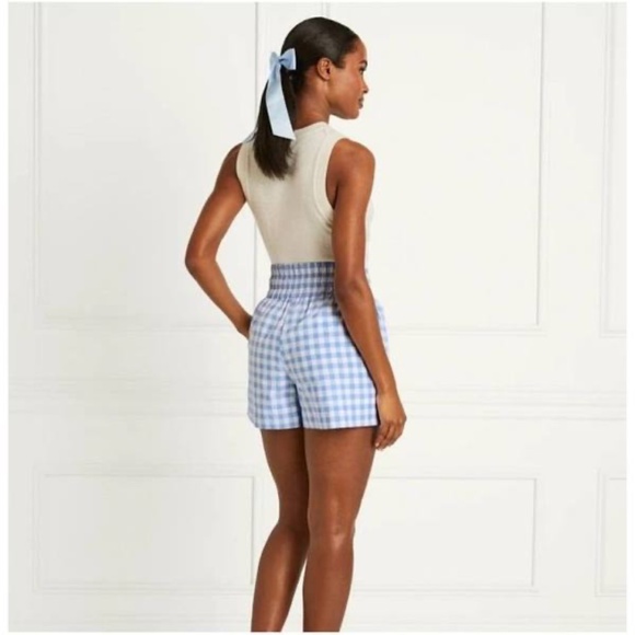 NWOT Hill House 100% cotton Livie Nap Shorts in Blue Clip Dot Check Size XS - Picture 3 of 9